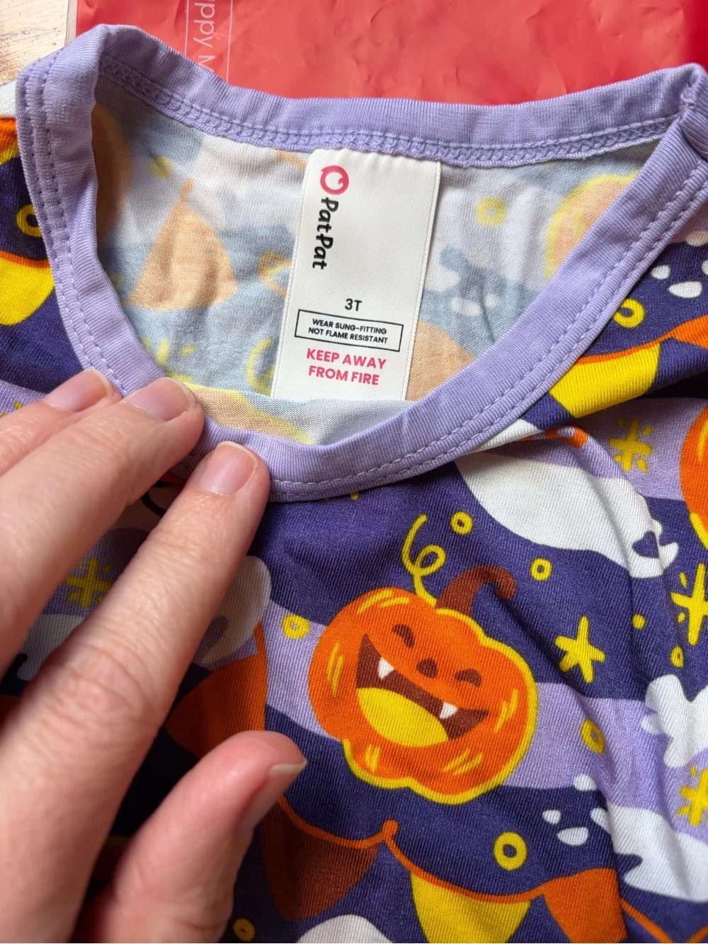 PatPat Purple Halloween Pumpkin & Ghost Pajama Set